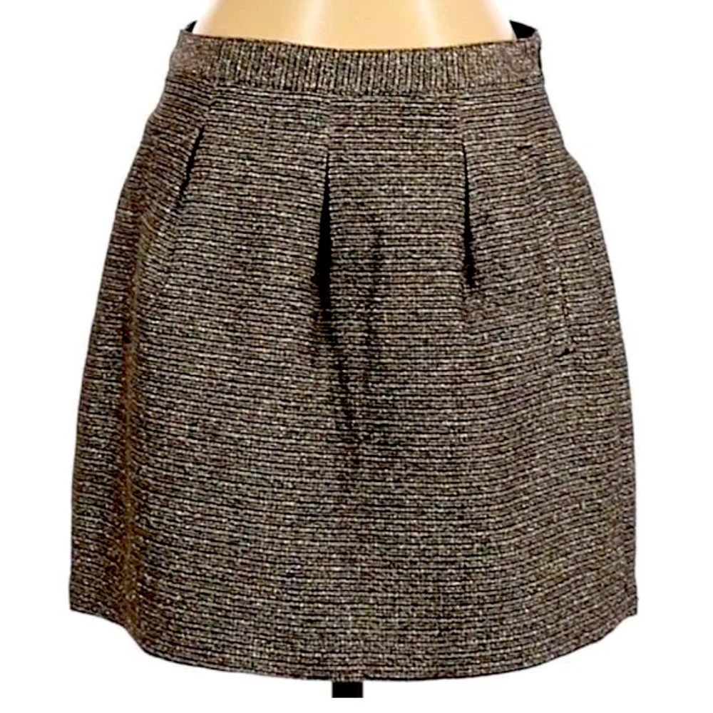 Anthro Metallic Woven Skirt